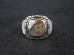 Bague vintage avec incrustation Picasso 18 carats Grossbardt