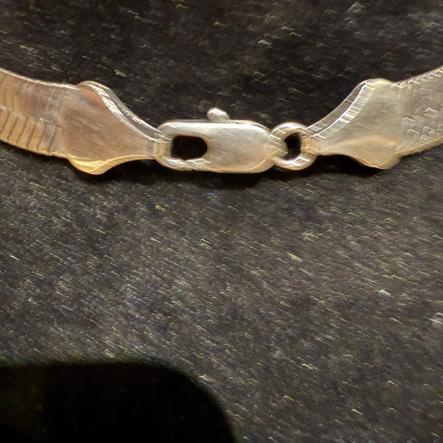 Argento Collana d'epoca in sterling .925 Catena decorativa Gioielli da collezione in vendita