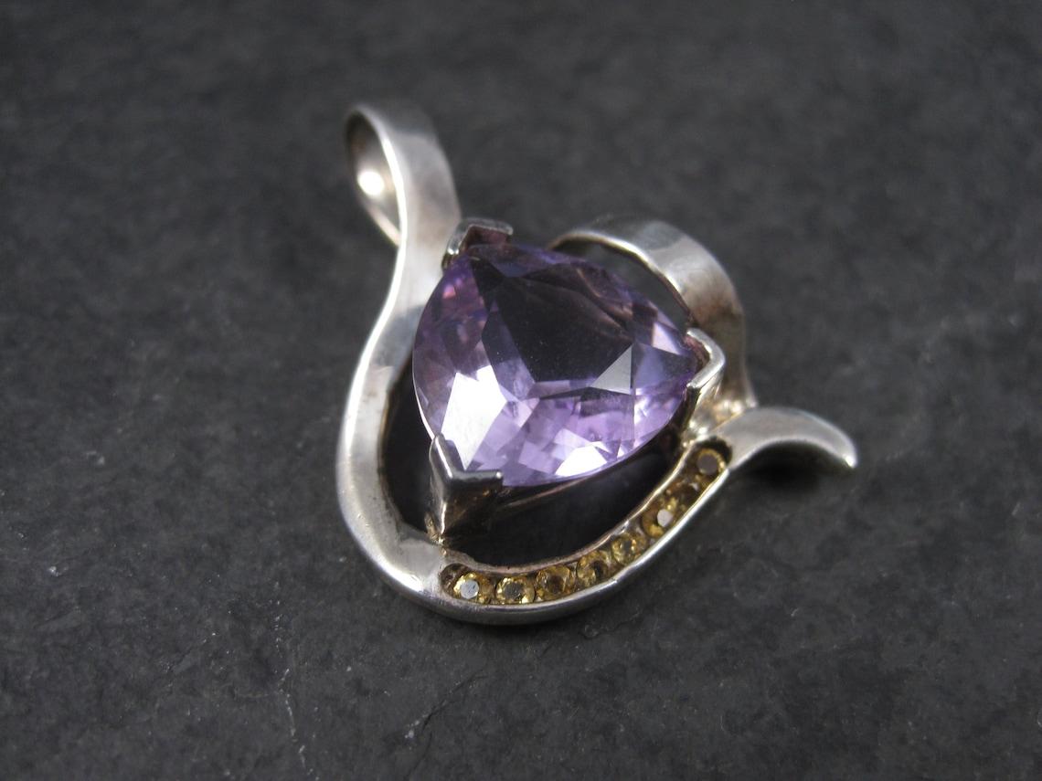 Vintage Sterling Amethyst and Citrine Pendant In Good Condition For Sale In Webster, SD