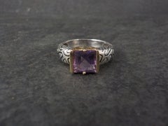 Anillo vintage de plata de ley y amatista de 14 quilates talla 7
