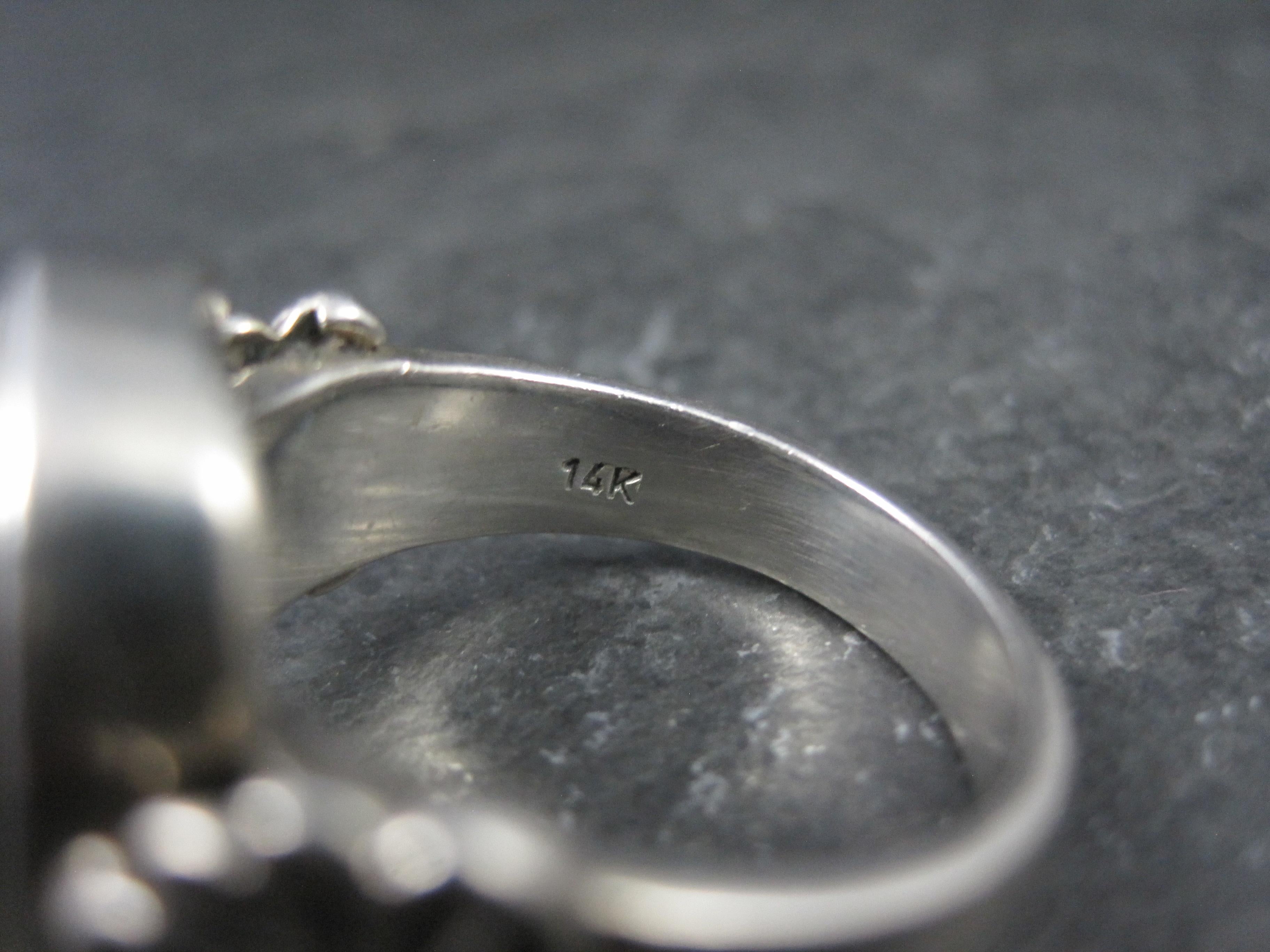 Women's Vintage Sterling and 14K Lapis Lazuli Ring Size 8 For Sale
