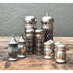 Vintage Sterling and Plate Assorted Salt Shakers - Set of 12