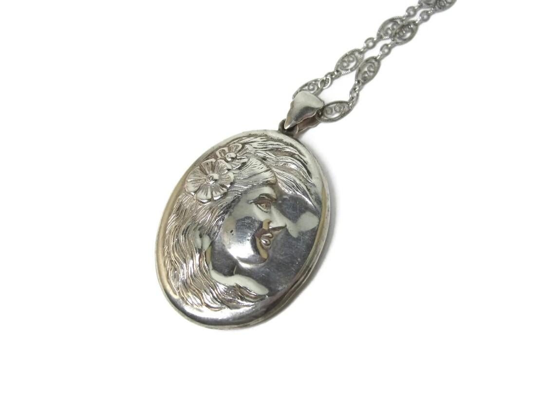 silver filigree necklace vintage