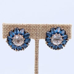 Vintage Sterling Deep Blue Earrings