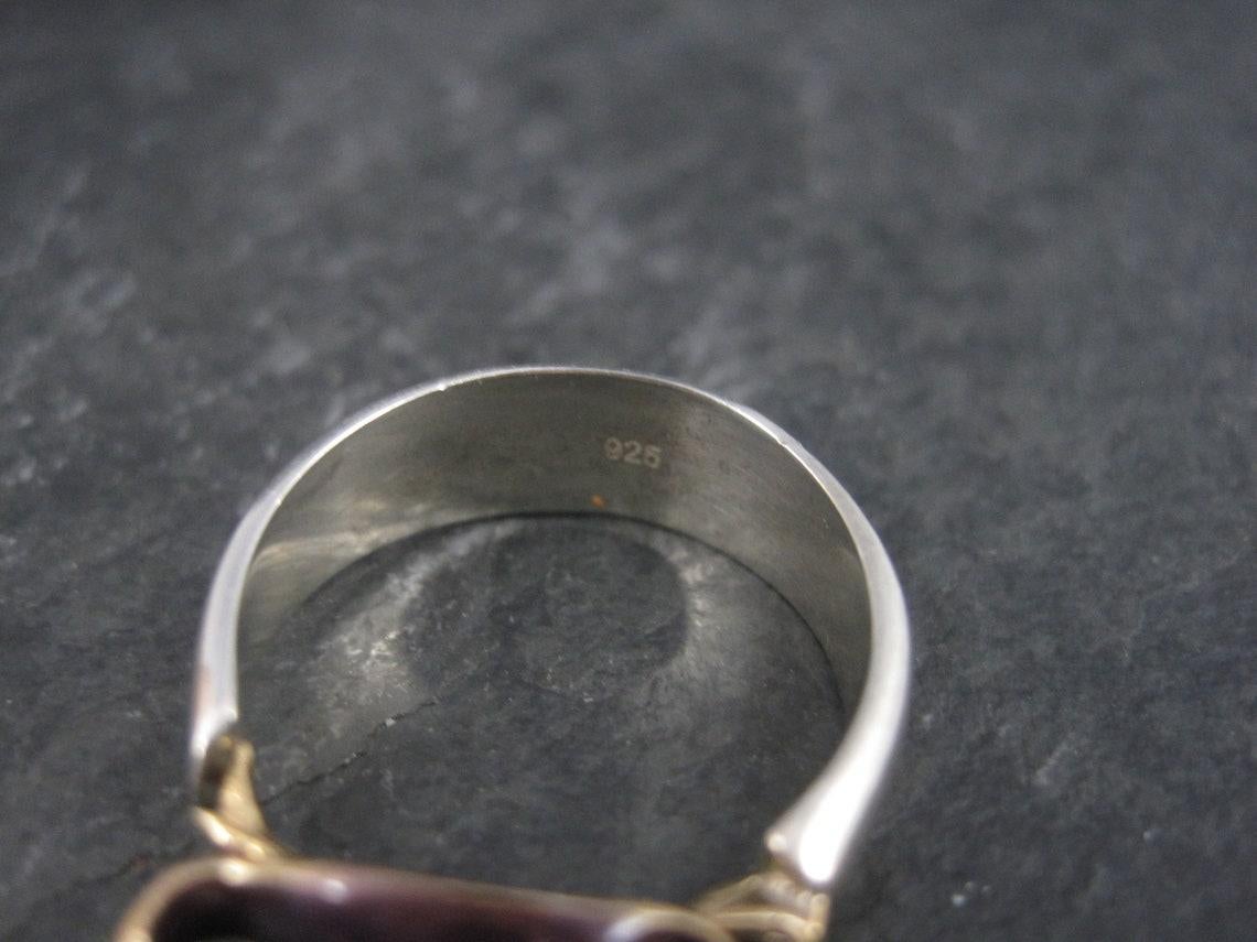 Vintage Sterling Enamel Witch Ring Size 7.5 4