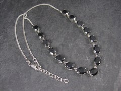 Vintage Sterling Faceted Black Onyx Necklace 18 Inches