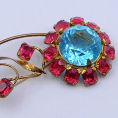 Vintage Sterling Flower Brooch 1940s