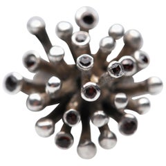 Vintage Sterling Garnett Modernist Starburst Ring by Opus, 1970s