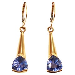 Vintage  Orecchini a goccia in oro con diamanti blu, circa anni '90