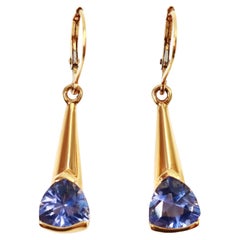 Vintage  Orecchini a goccia in oro con diamanti blu, circa anni '90