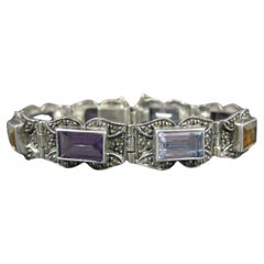 Bracelet Vintage en Pierre Marcasite 6.5 Inches