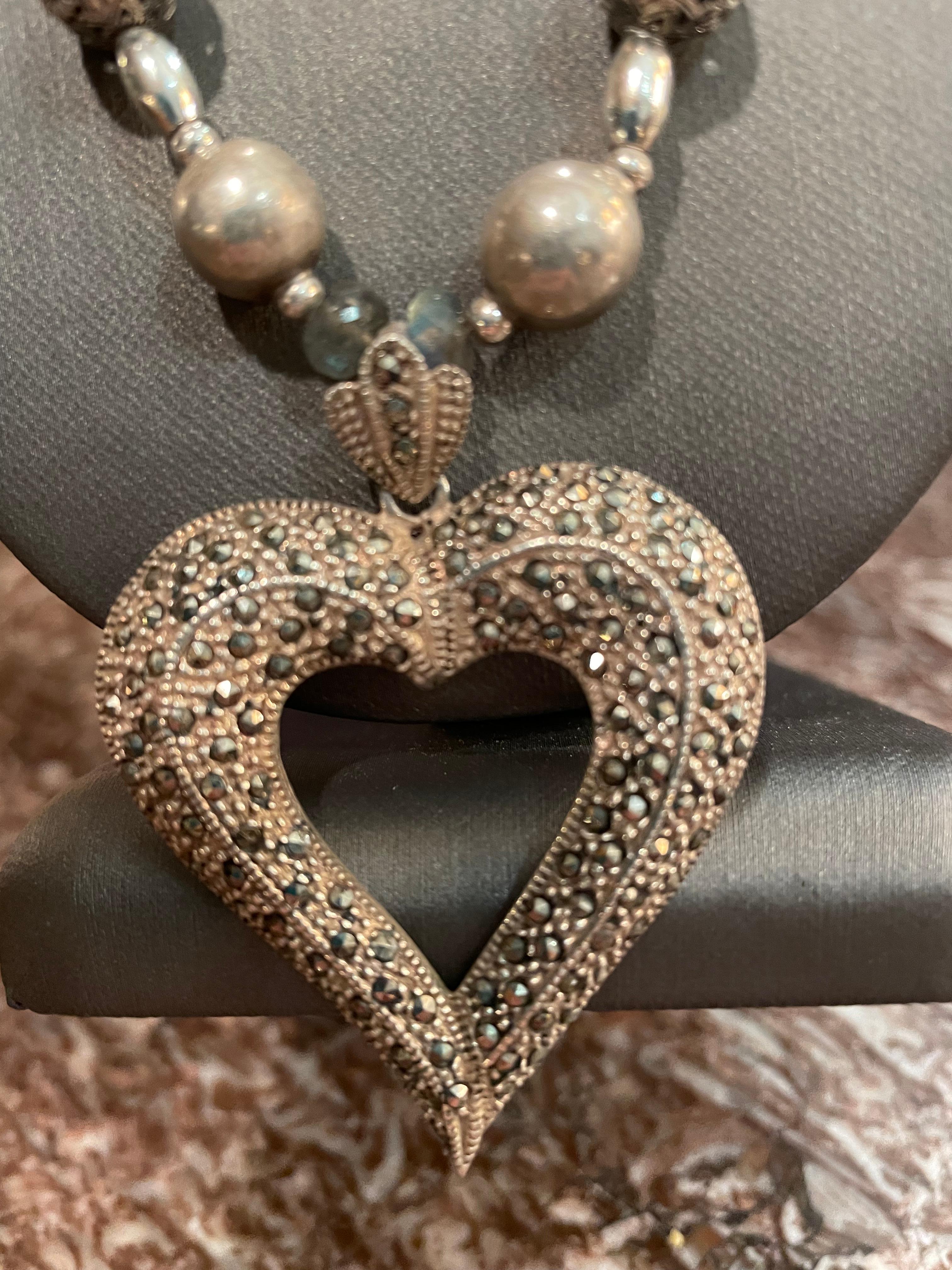 diamonique heart necklace