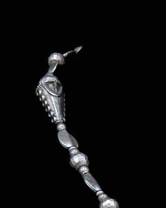 Vintage sterling , Mexican , malachite pendant, one of a kind necklace.
