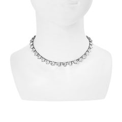 Vintage Sterling Open Back Crystal Choker Necklace Circa 1920's