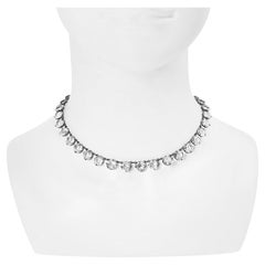 Vintage Sterling Open Back Crystal Choker Necklace Circa 1920's