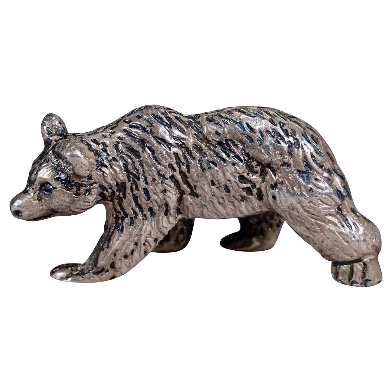 Vintage Sterling Sculpture of a Bear