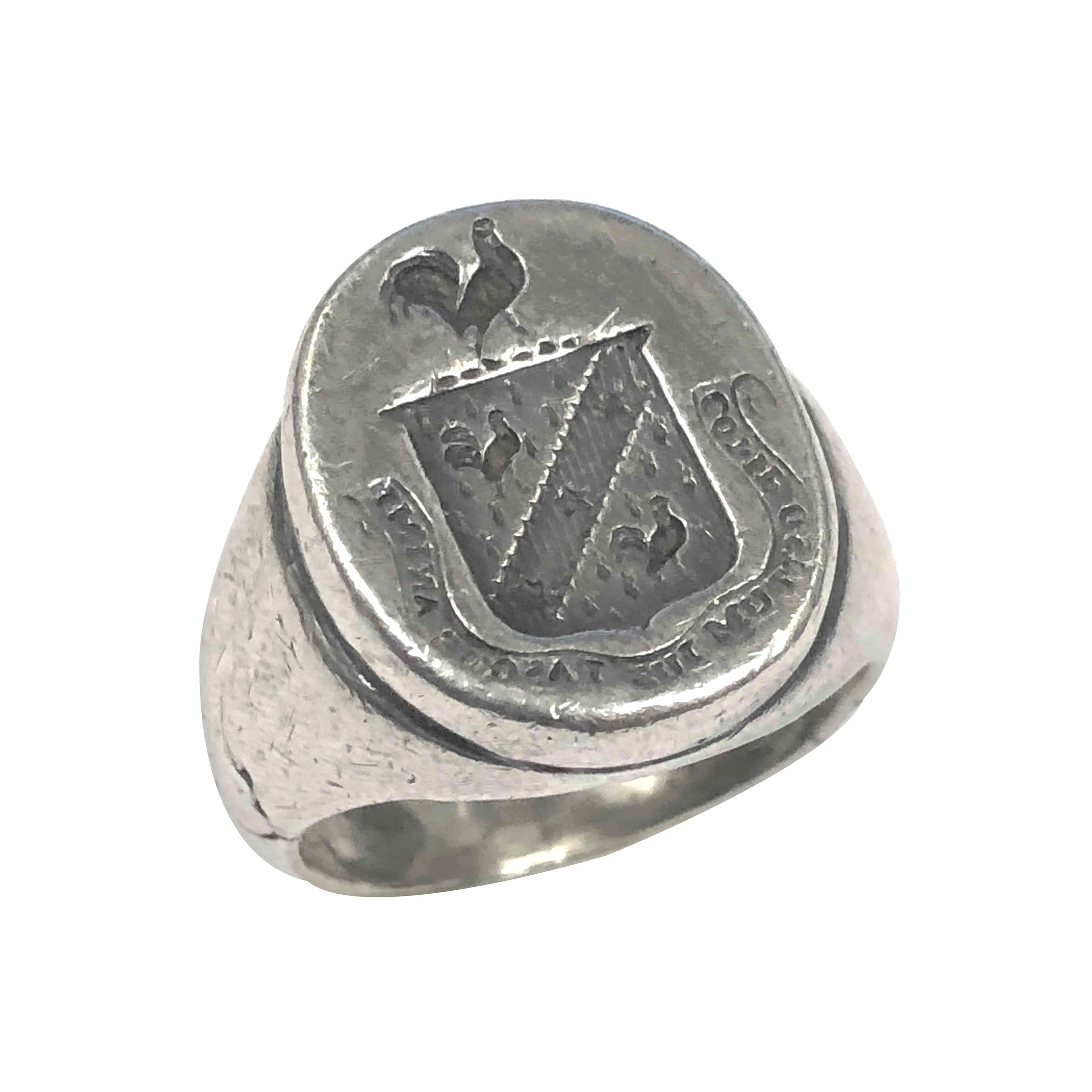 Antique silver signet ring deals