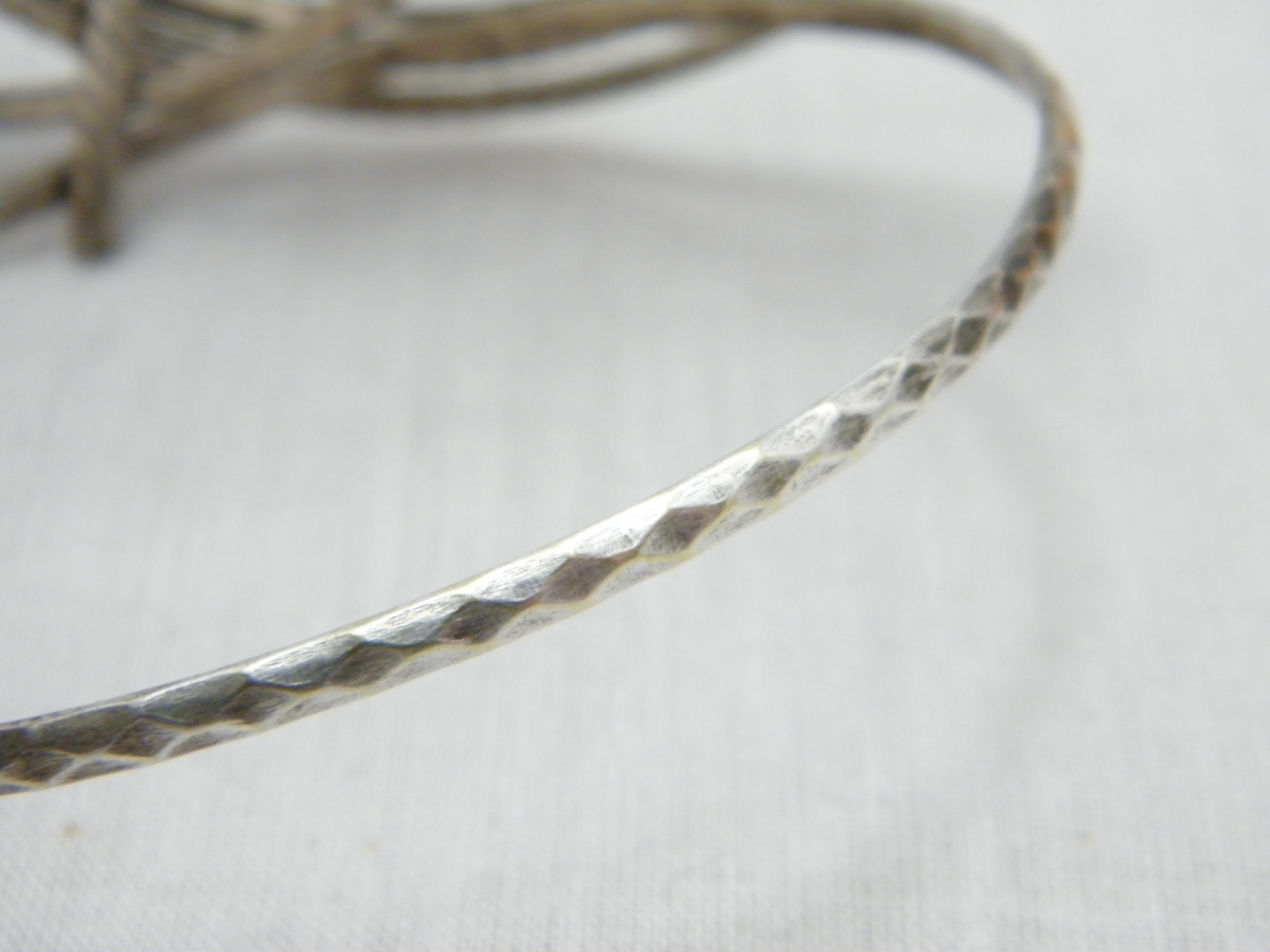 Vintage Sterling Silver 7 x Slave Bracelet Bangle 925 Purity Tribal Engraved In Good Condition For Sale In Camelford, GB