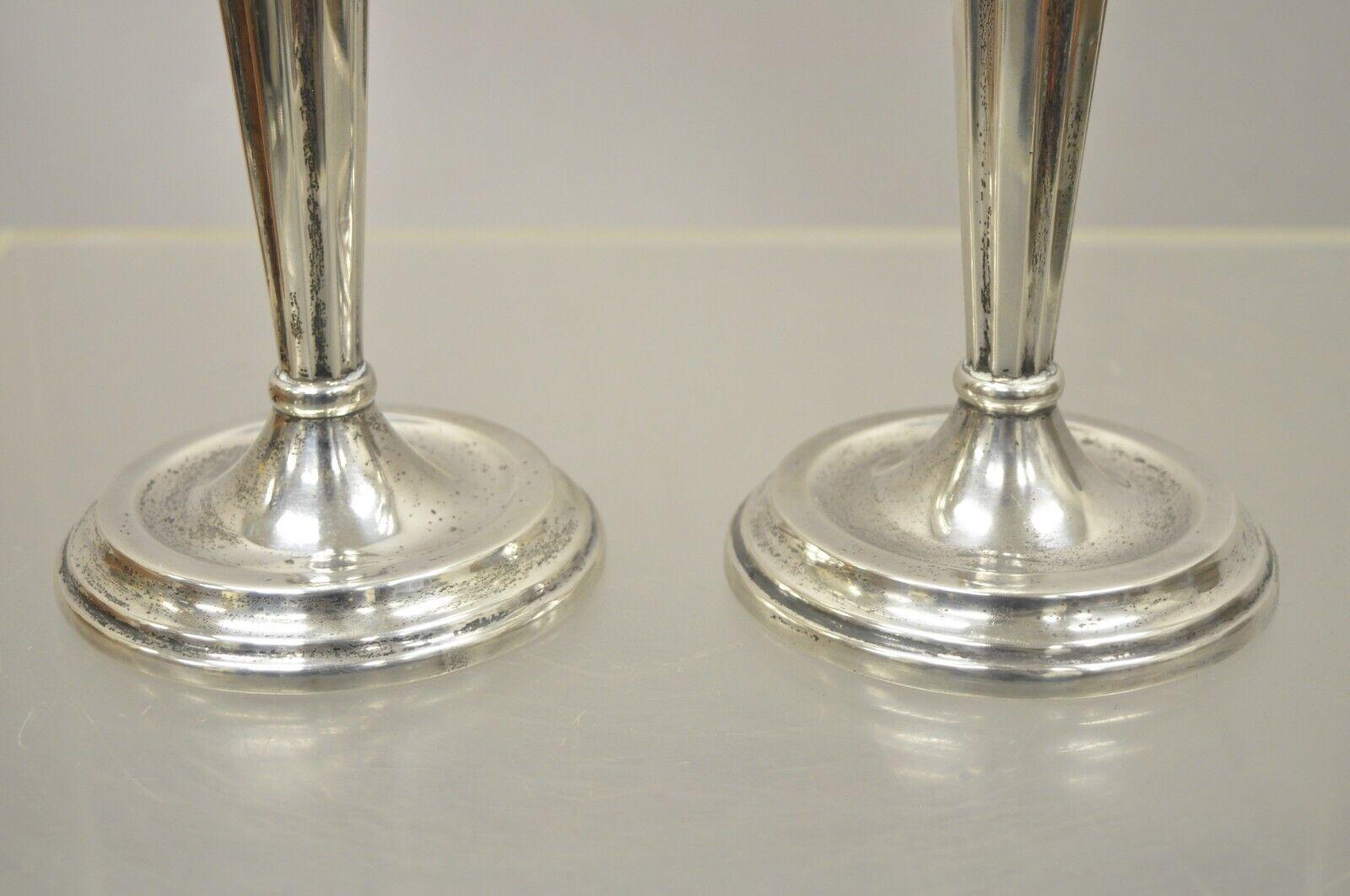 Vintage Sterling Silver 925 English Regency Style Candlesticks, a Pair For Sale 4
