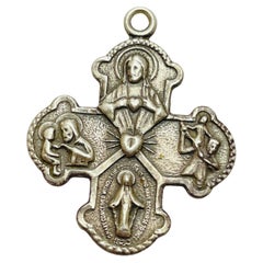 Vintage sterling silver 925 Catholic cross pendant charm