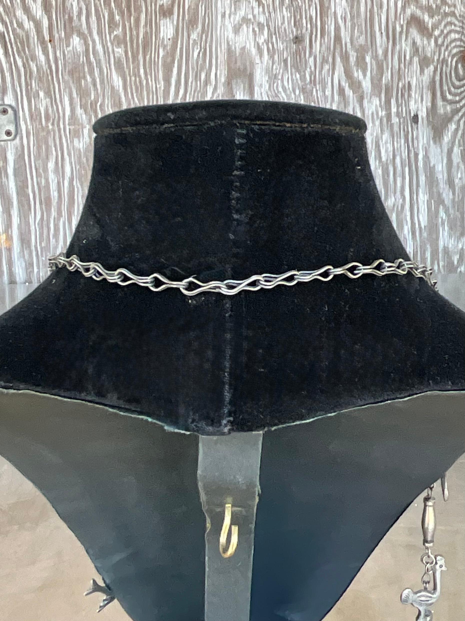 Collana vintage di animali africani in argento sterling in vendita 2
