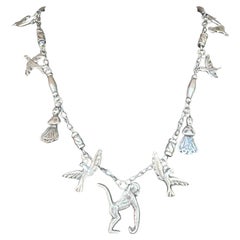 Antique Sterling Silver African Animal Necklace