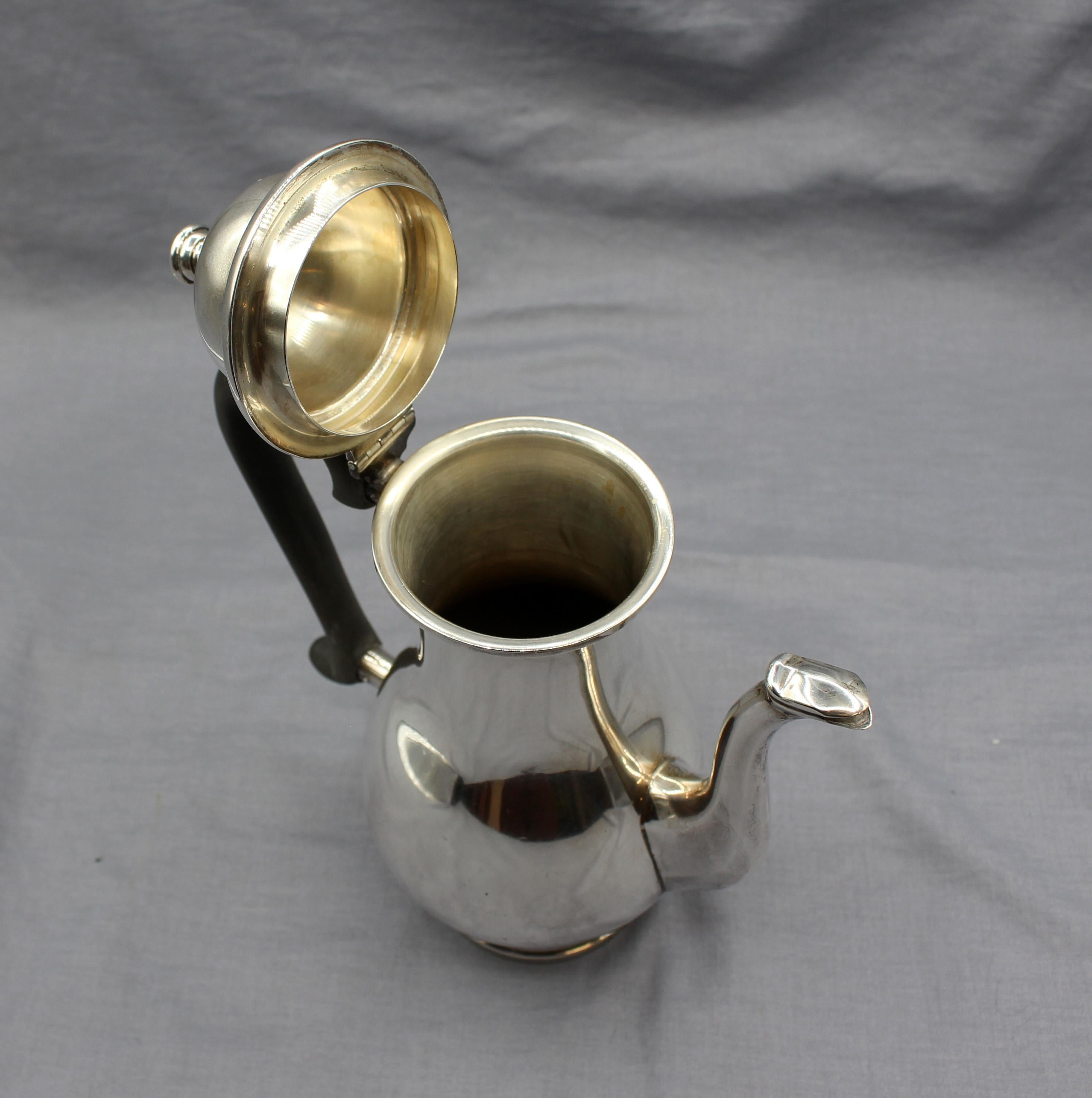 Vintage Sterling Silver After Dinner Coffee Service, George II Style In Good Condition In Chapel Hill, NC