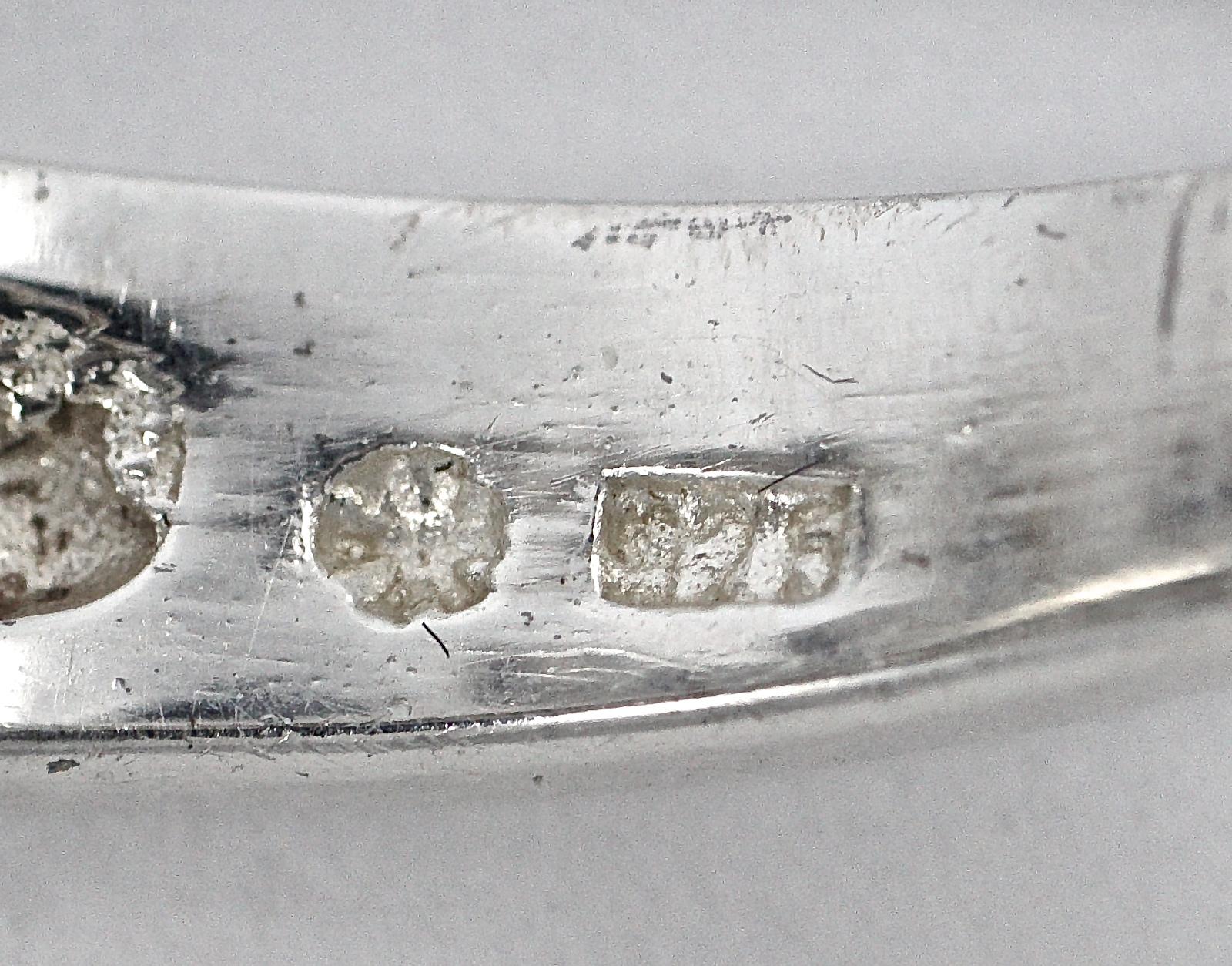 Vintage Sterling Silver and Clear Baguette Geometric Design Ring For Sale 1