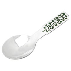 Vintage Sterling Silver and Glass Caddy Spoon