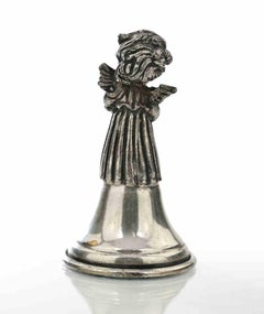 Vintage Sterling Silver Angel Bell – Cherub Playing Pan Flute–Italian... 1960s