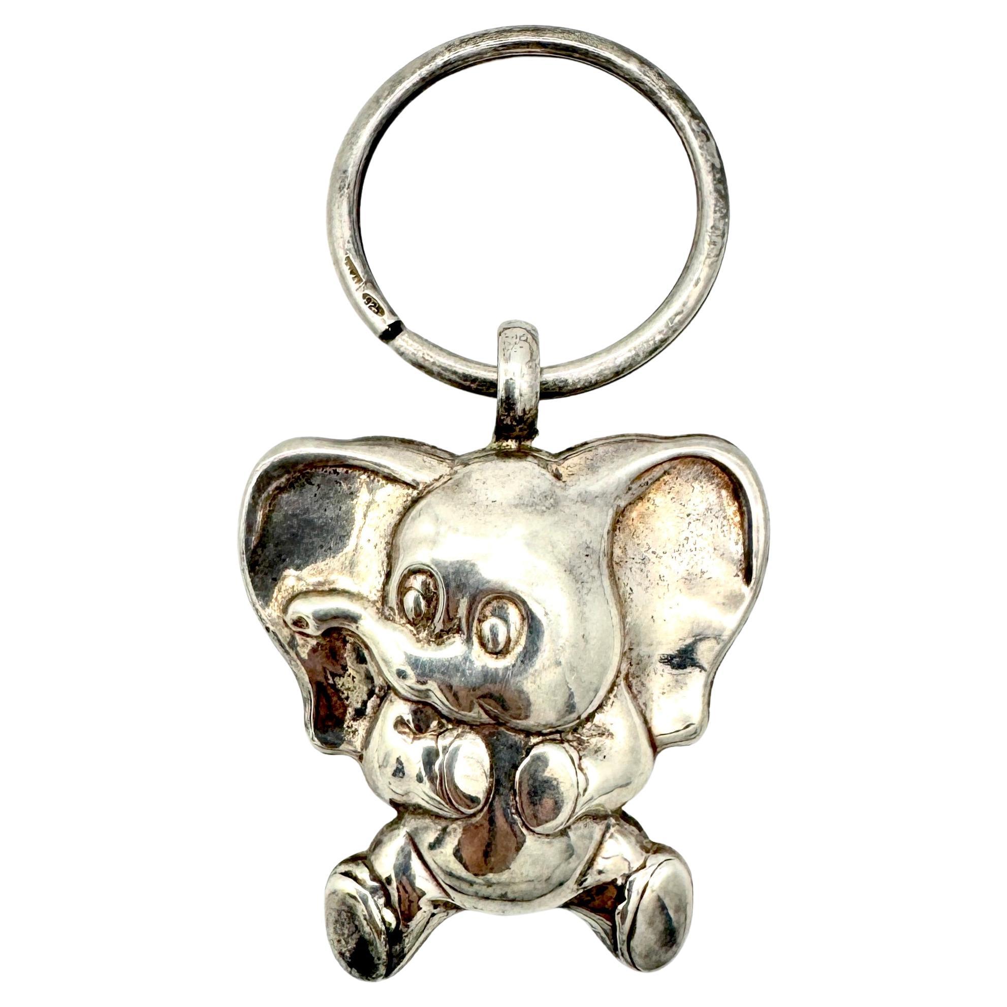 Colgante Llavero Elehant Vintage de Plata de Ley para Bebé en venta