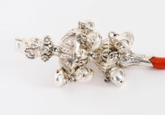 Vintage Sterling Silver Baby's Rattle Whistle 20th Century