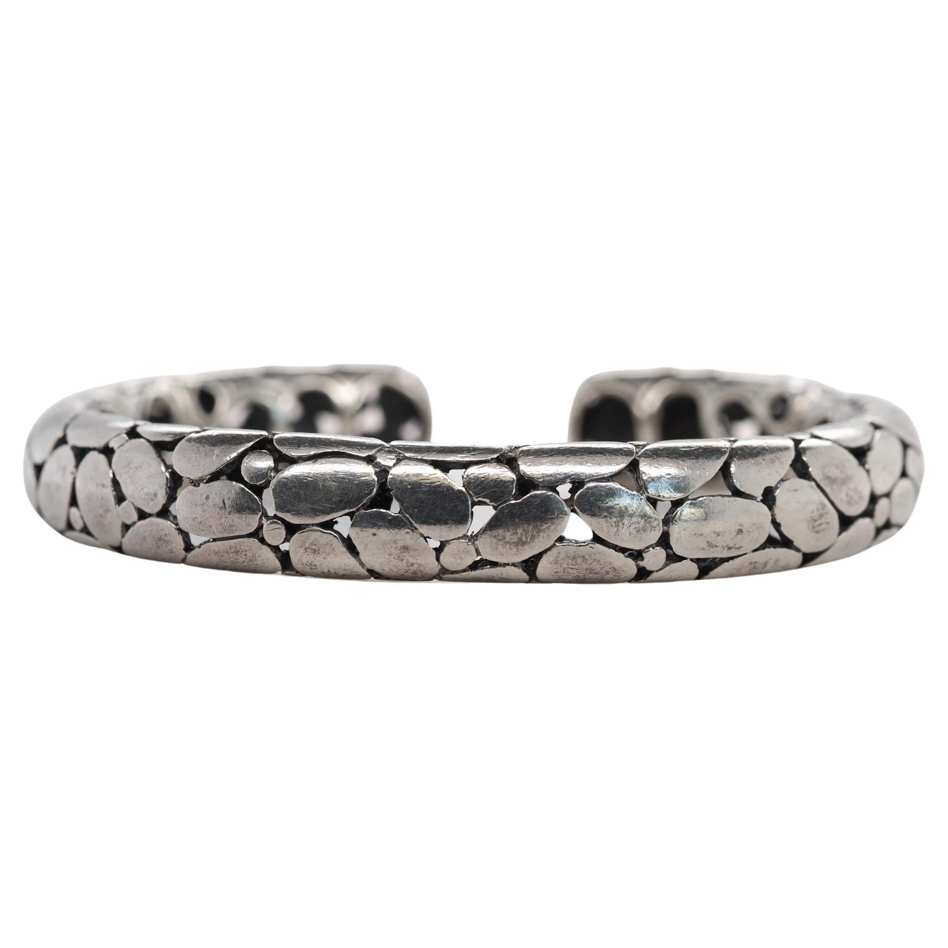 Bracelet jonc vintage en argent sterling