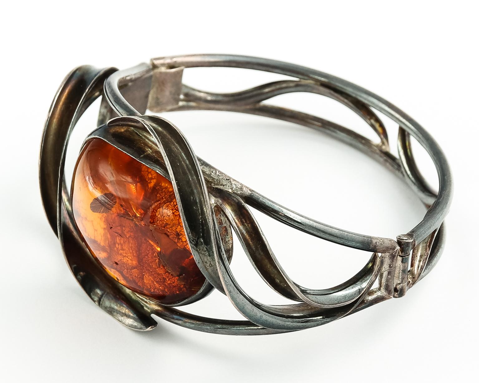 amber and silver bracelet