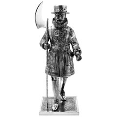 Vintage Sterling Silber Beefeater Yeoman Warder / Guard Modell Figur 1968