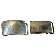 Vintage Sterling Silver Belt Buckles, R. Blackinton & Co. and Engine-Turned
