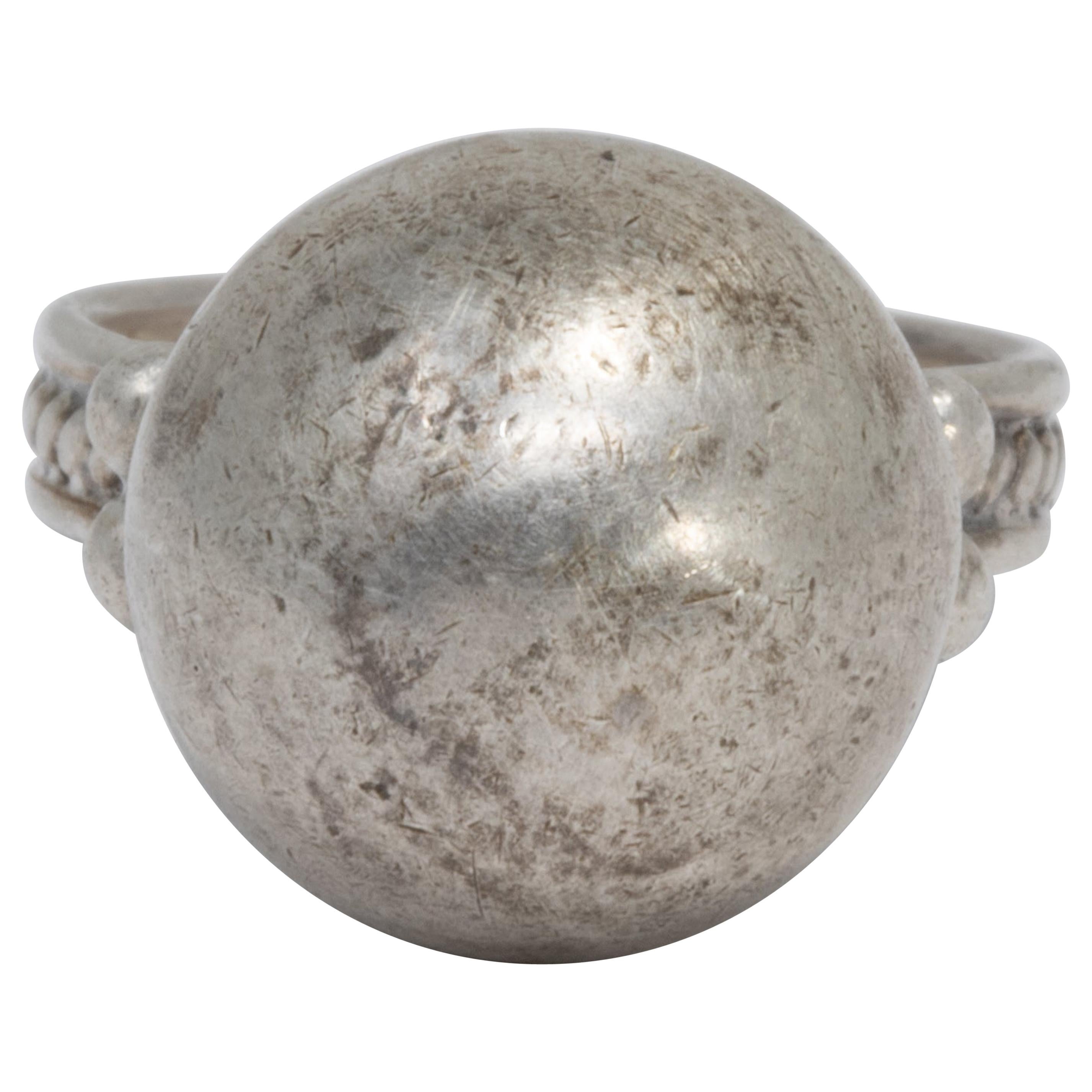 Vintage Sterling Silver Big Ball Chunk Statement Ring, 20th Century, Size  US 5 For Sale at 1stDibs | silver ball rings, ring size us5, sterling  silver ball ring