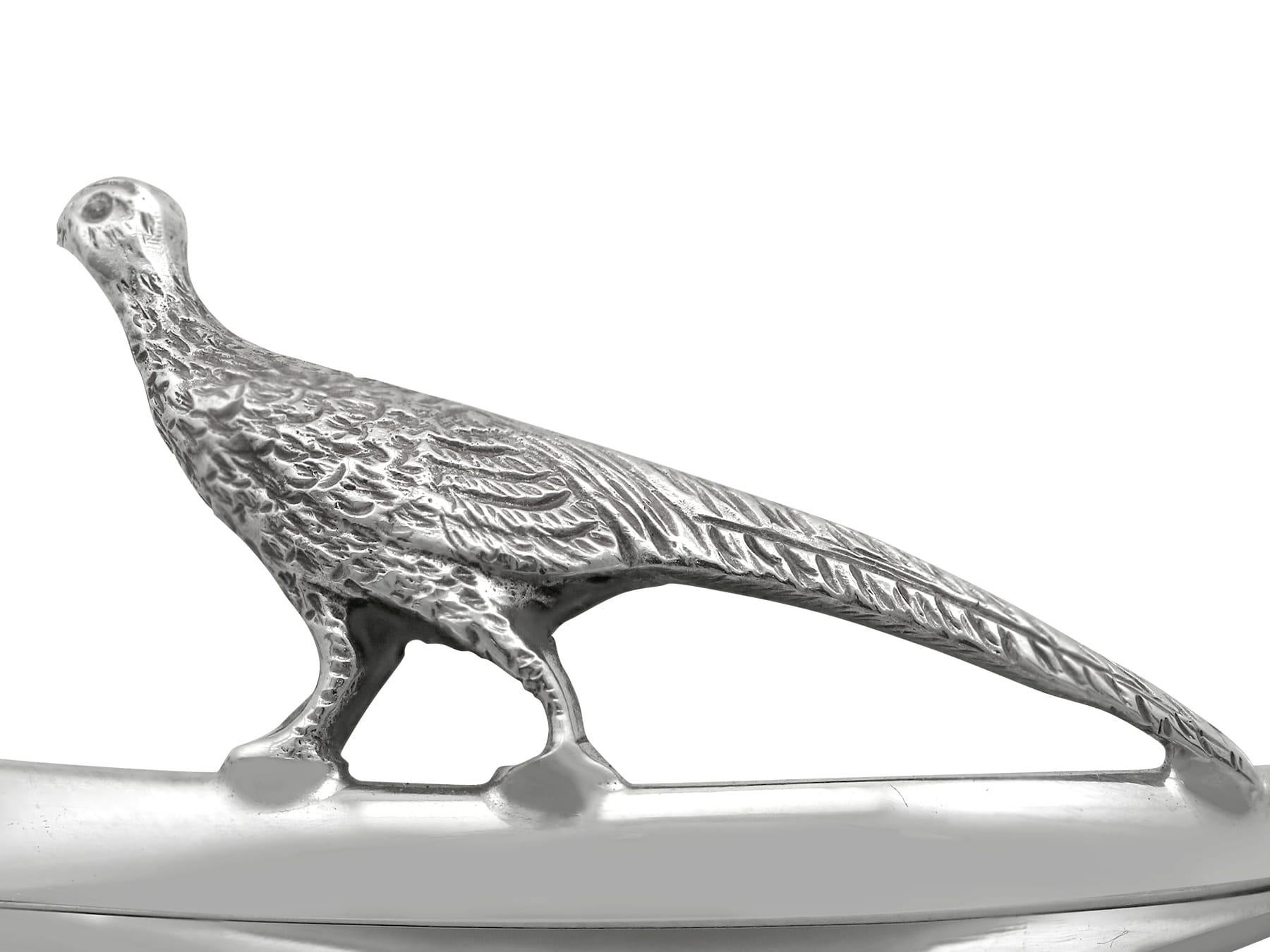 Servilleteros vintage pájaro de plata de ley (1992) en venta 5