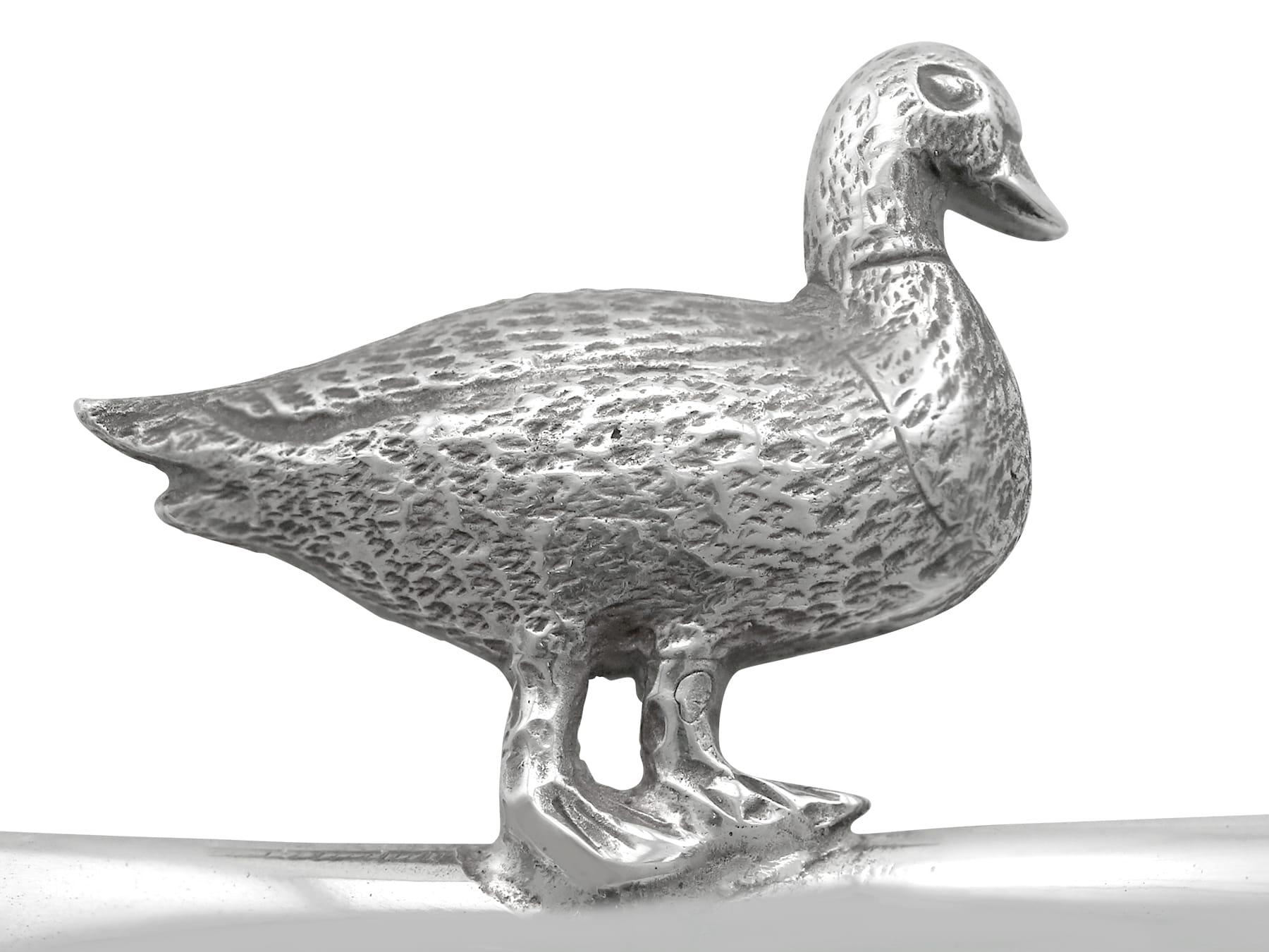 Servilleteros vintage pájaro de plata de ley (1992) en venta 6