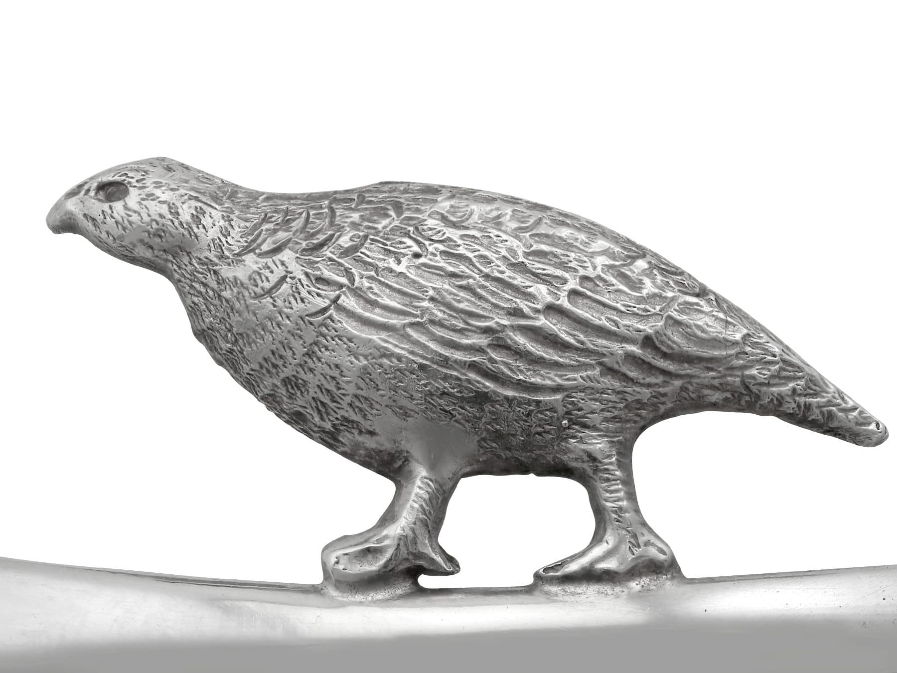 Servilleteros vintage pájaro de plata de ley (1992) en venta 7