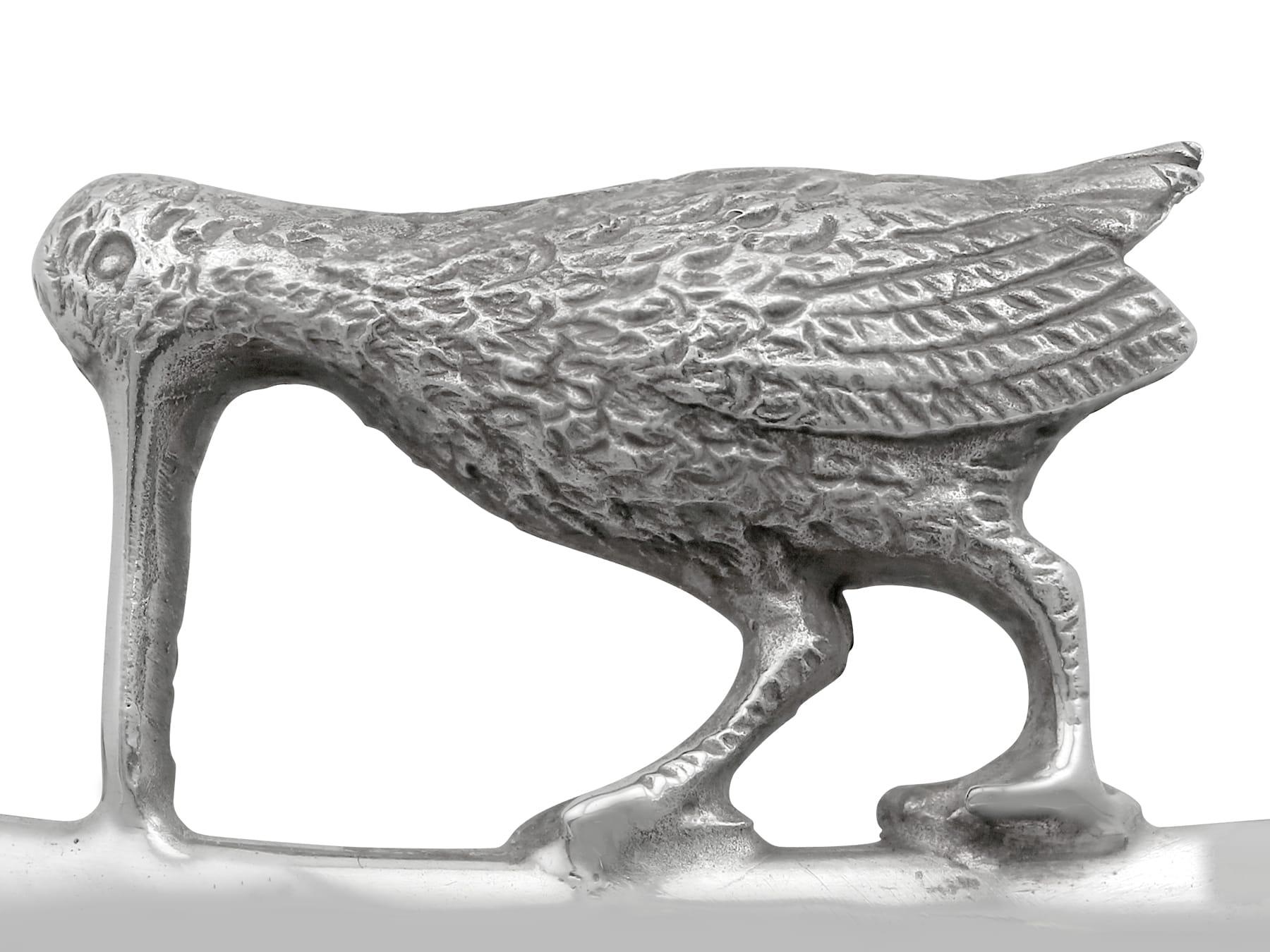 Servilleteros vintage pájaro de plata de ley (1992) en venta 8