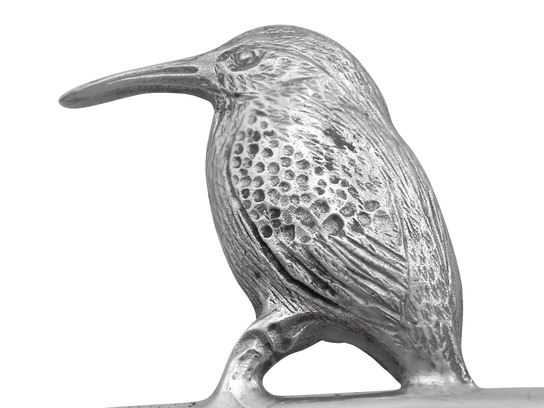Servilleteros vintage pájaro de plata de ley (1992) en venta 10