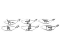 Servilleteros vintage pájaro de plata de ley (1992)