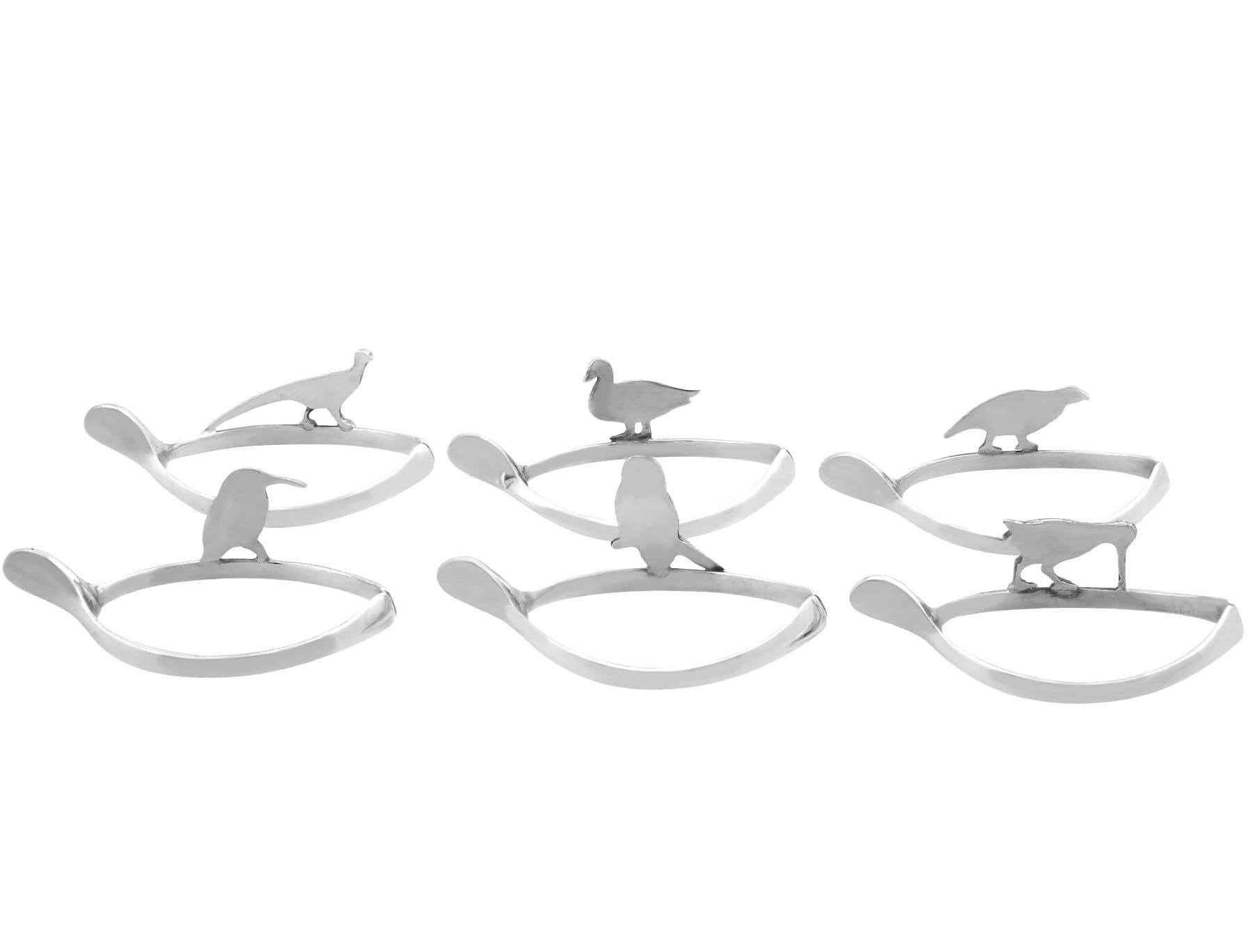 Servilleteros vintage pájaro de plata de ley (1992) Inglés en venta