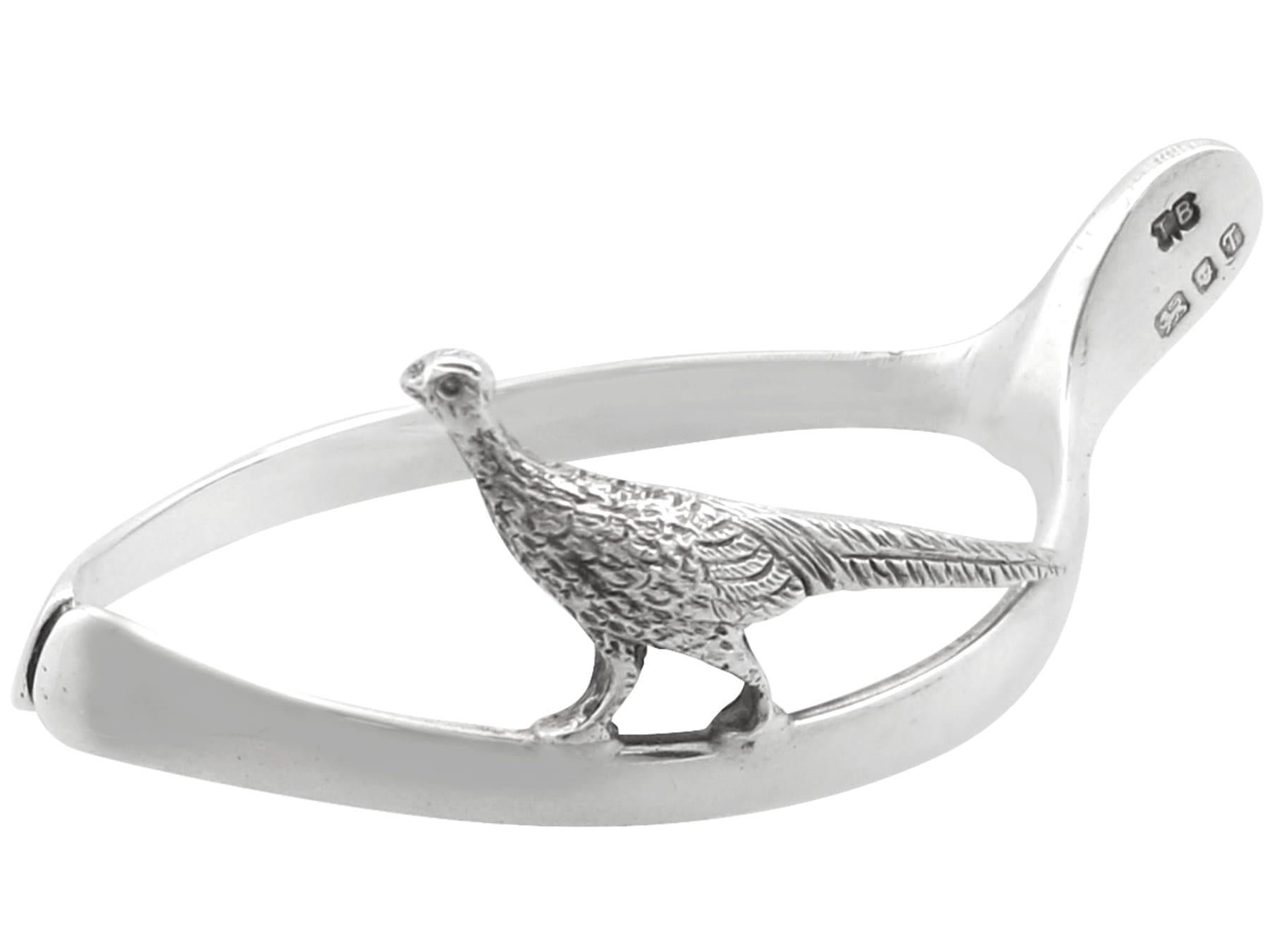Servilleteros vintage pájaro de plata de ley (1992) Plata esterlina en venta