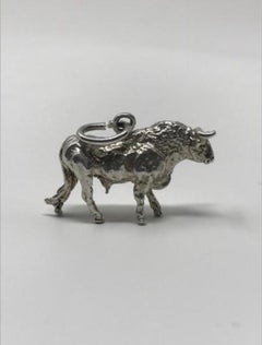 Vintage Sterling Silver Bull Charm/Pendant