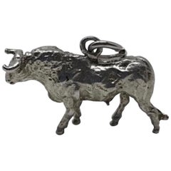 Vintage Sterling Silver Bull Charm/Pendant