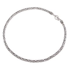 Vintage Sterling Silver Byzantine Toggle Clasp Chain