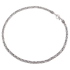 Vintage Sterling Silver Byzantine Toggle Clasp Chain