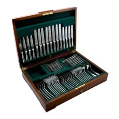 Vintage Sterling Silver Canteen of Cutlery for Eight Persons